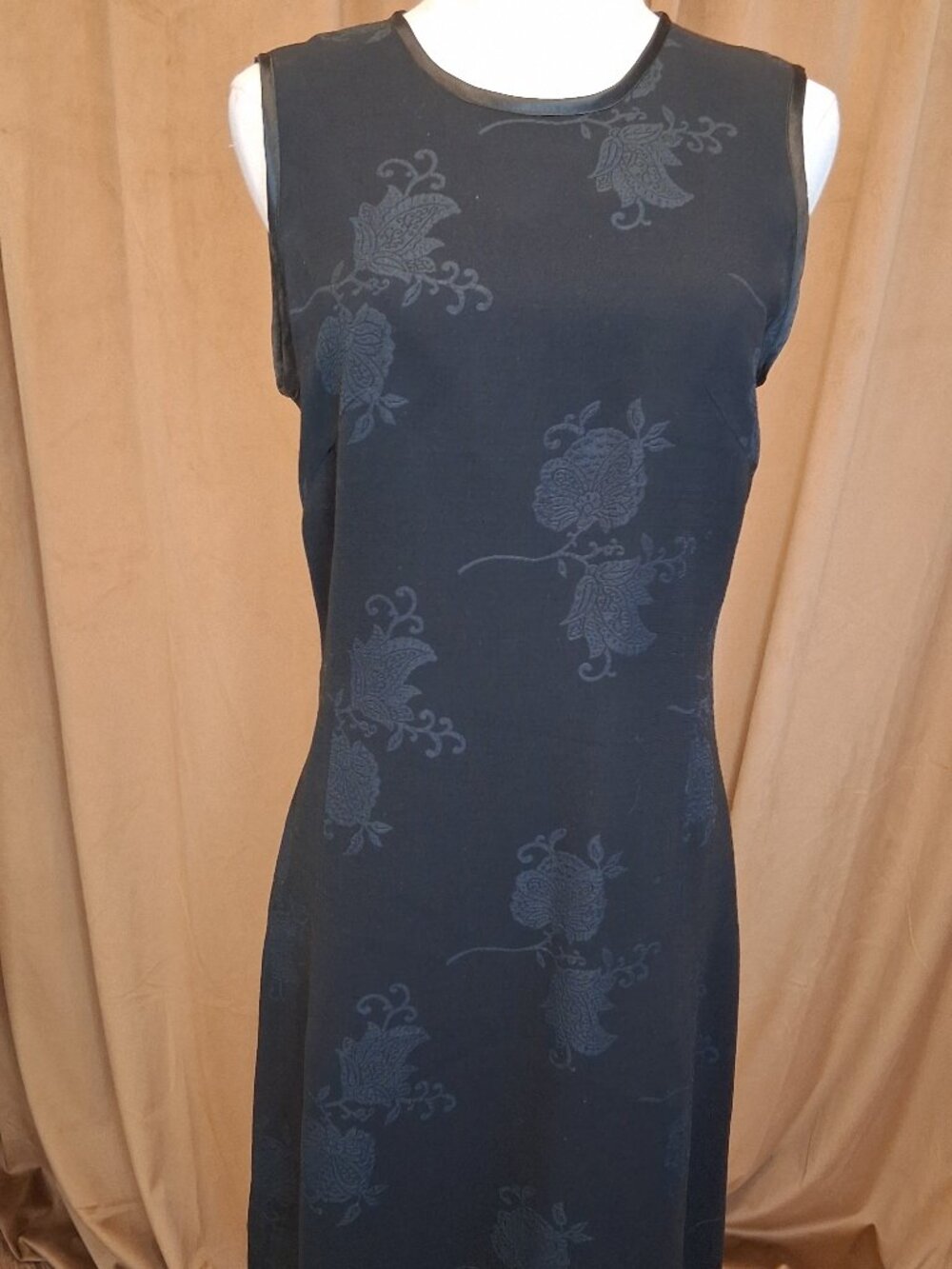Vintage Irene Van Ryb Sleeveless Black Sheath Dress Size 8